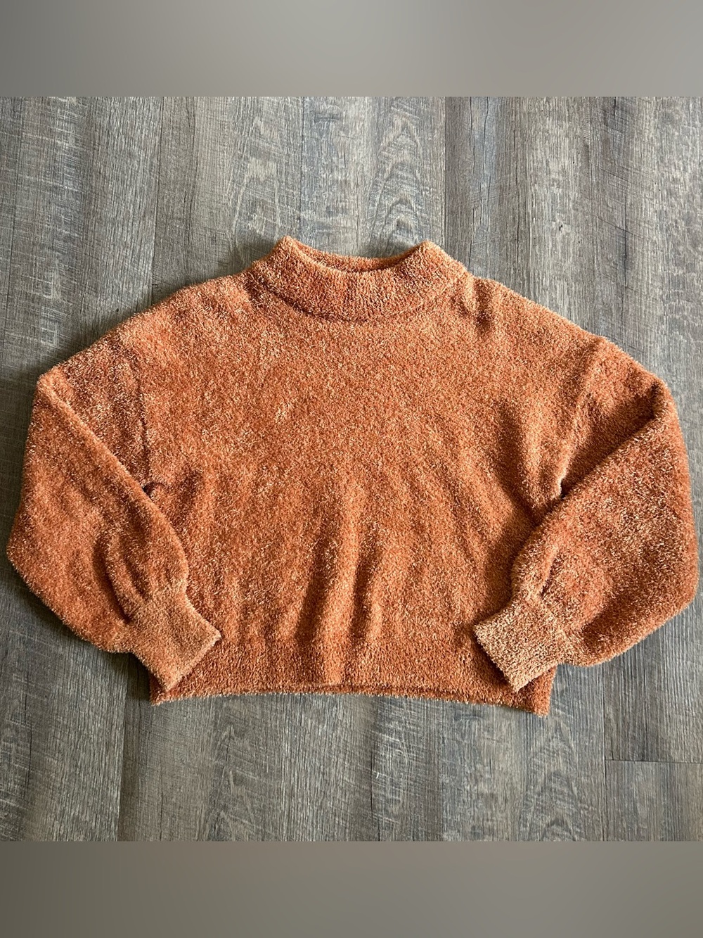 Code X Mode Burnt Coral Cropped Sweater Women’s Large Orange